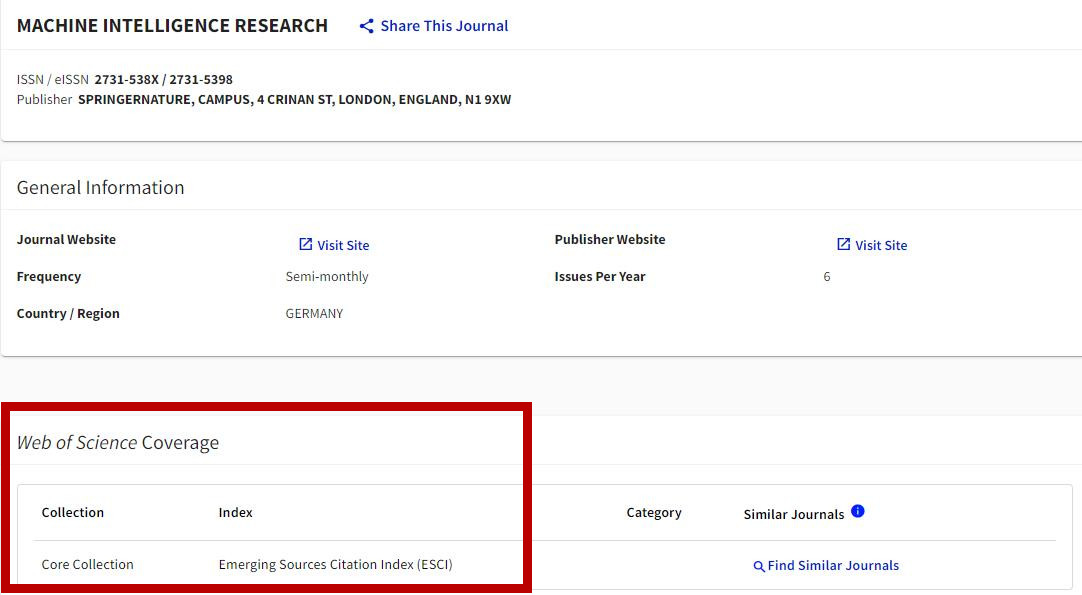 MIR is indexed in ESCI !