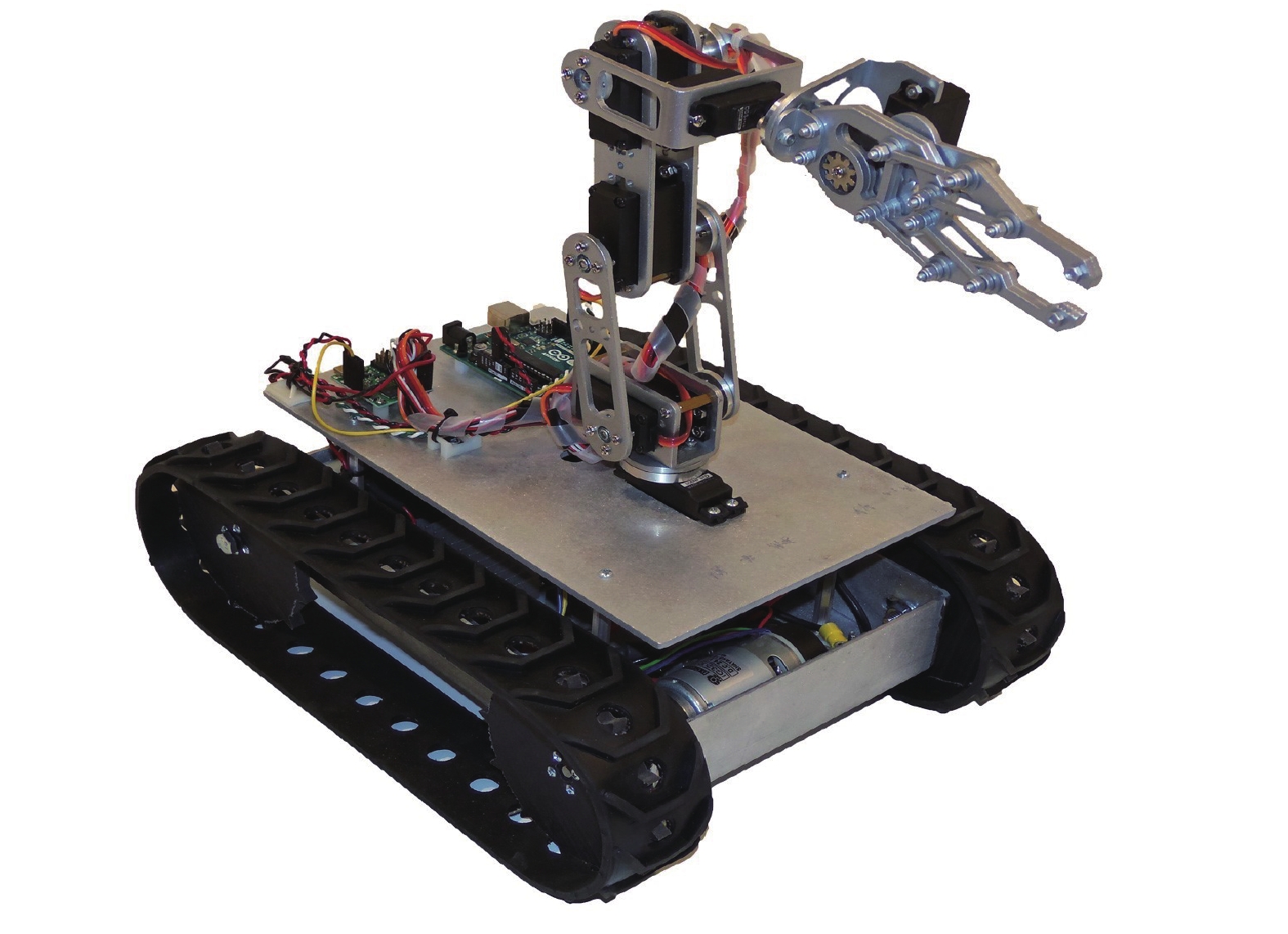 Robotic DIY Electric Terrestrial Robot Construction Track Vehicle Forklift Build 